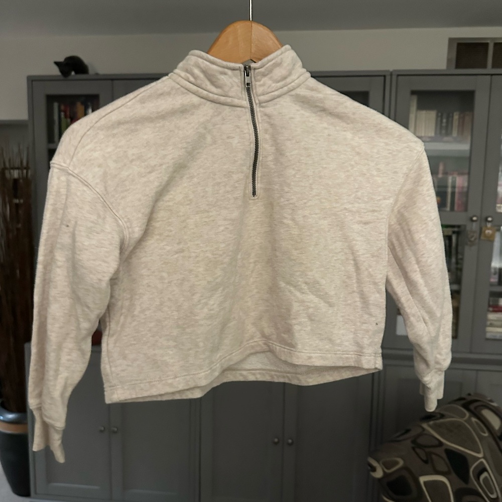 Youth cropped half-zip